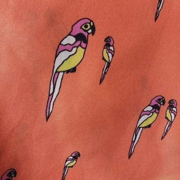 Attention Halter top Layered Blouse Graphic Parrot Print Size XL - Picture 5 of 6